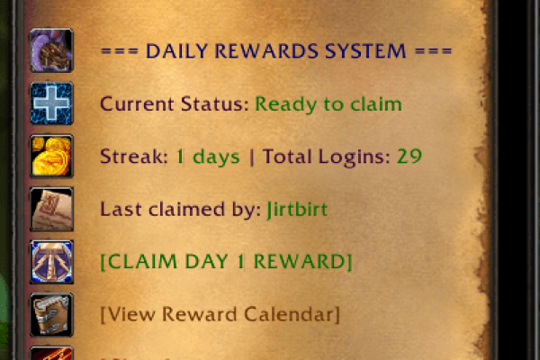 Daily Rewards System [TrinityCore]